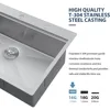 33x22 Kitchen Sinks Workstation, Drop In Stainless Steel Single Bowl Handmade Topmount Kitchen Sink w/Cutting Board 3