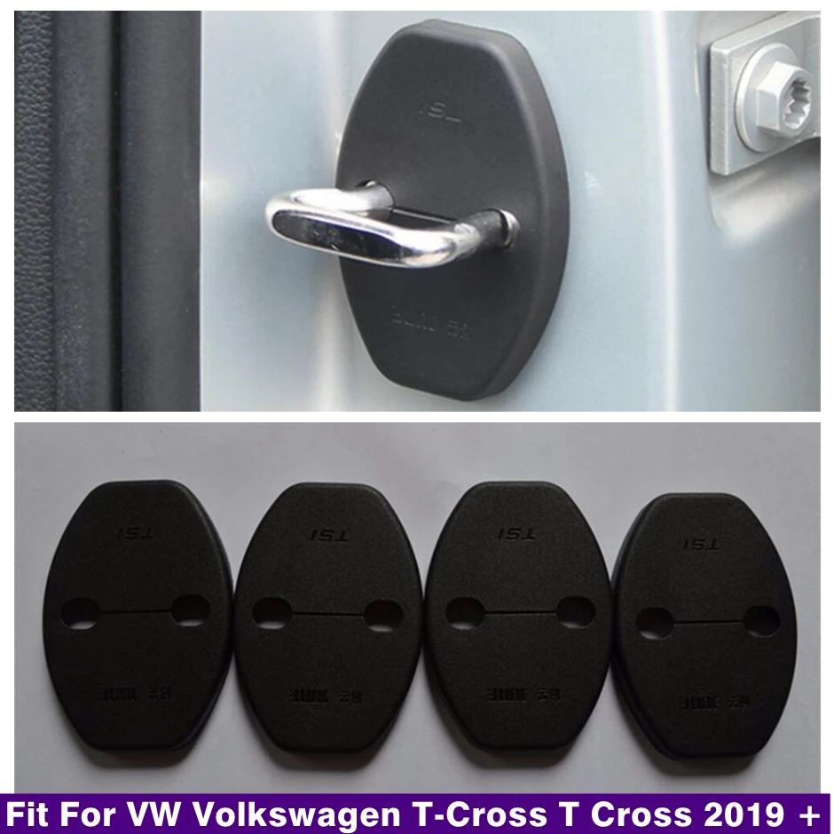 

Black Interior Protection Kit Accessories Inner Door Lock Cover Fit For VW T-Cross T Cross 2019 - 2023