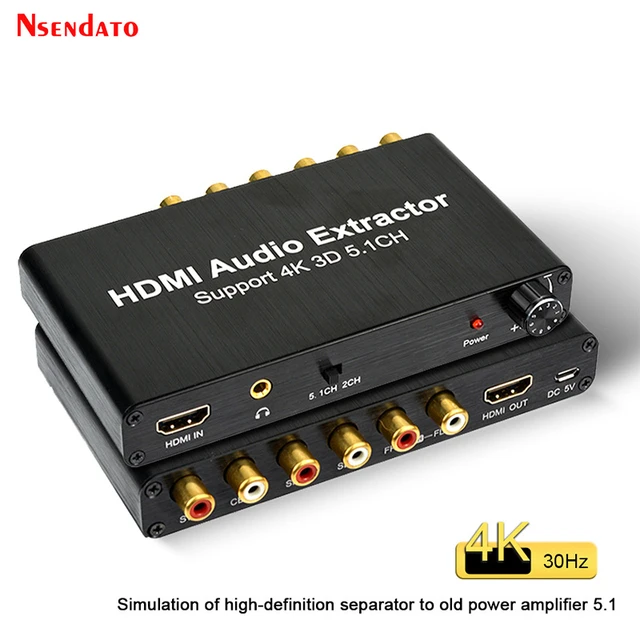 4k 5.1ch 3d Hdmi Audio Extractor Decoder Hdmi To 3.5mm Rca 5.1 Channel Sound  Extractor Amplifier Analog Converter For Ps4 Dvd - Home Theater Amplifiers  - AliExpress