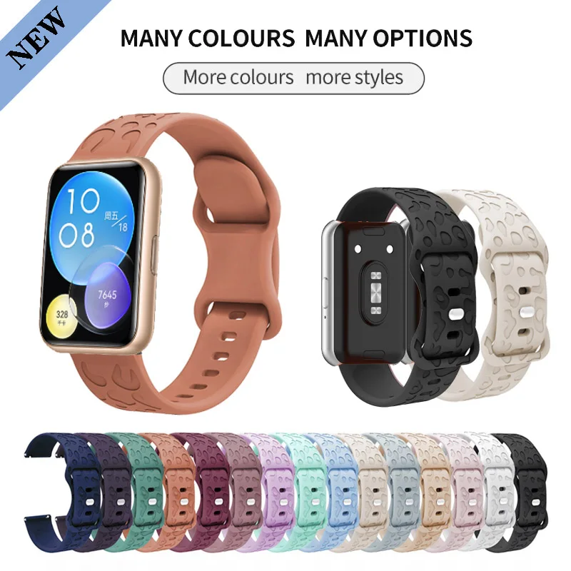 

Леопардовый силиконовый ремешок с гравировкой для Huawei Watch Fit 2 fit2 / Fit Special Edition / Fit New