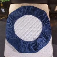 Housse de matelas matelassée épaisse en velours cristal, drap-housse chaud et doux en peluche Queen King, taie d'oreiller non incluse 6