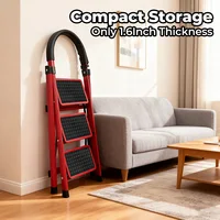 3/4/5-Step Folding Ladder with Anti-Slip Pedals, Heavy Duty Portable Step Stool for Home and Commercial Use 5