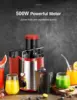 Qcen Juicer Machine, 500W Centrifugal Juicer Extractor with Wide Mouth 3” Feed Chute for Fruit Vegetable, Easy to Clean, Red 4