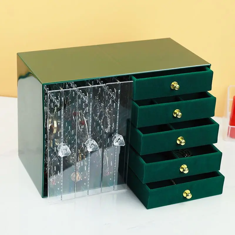 Jewelry Box Organizer Plastic Drawer Ring Necklace Jewelry Boxes Storage for Women Bracelet Earrings Display Holder Accessories plastic jewelry box storage drawer ring necklace jewelry boxes organizer bracelet earrings transparent display stand accessories