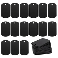 50 Pcs Metal Stamping Blanks Black For Stamping, Engraving Blanks Aluminum Stamping Blanks Keychain Blank Dog Tag Easy Install 1