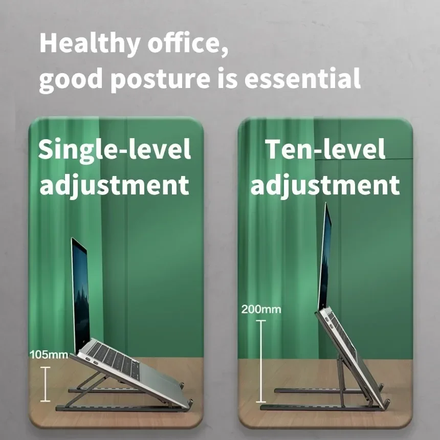 조정 가능한 노트북 스탠드 휴대용 접이식 노트북 라이저 MacBook Air iPad 태블릿 컴퓨터 모니터 홀더 데스크 액세서리