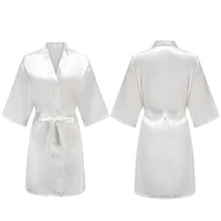 Robes courtes et soyeuses pour femmes, en Satin, pour demoiselle d'honneur, fête de mariée, vêtements de nuit 3
