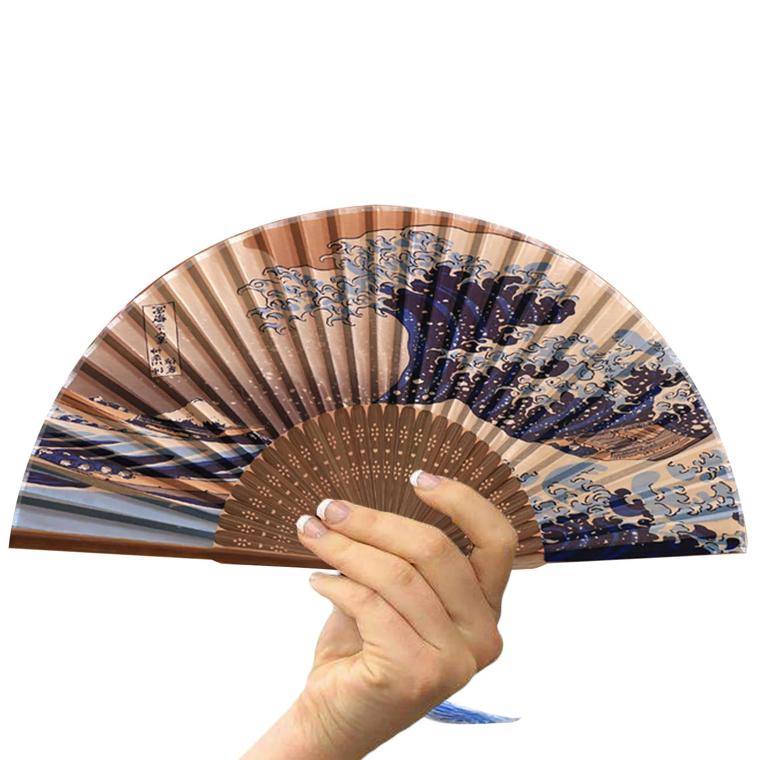 Colorful Printed Hand Held Silk Folding Fan Dance Performance Wedding Party Favor Summer Fan Home Decoration Birthdays Gifts folding fan hand fan wooden hand fan silk fans