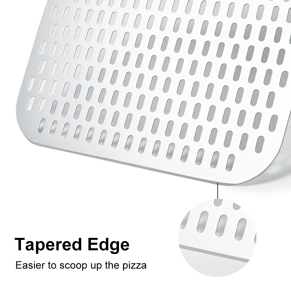 14/13/12 inch Anodized Pizza Peel Perforated Pizza Shovel Retangular Paddle Multiple Color Handle Peel Onilini