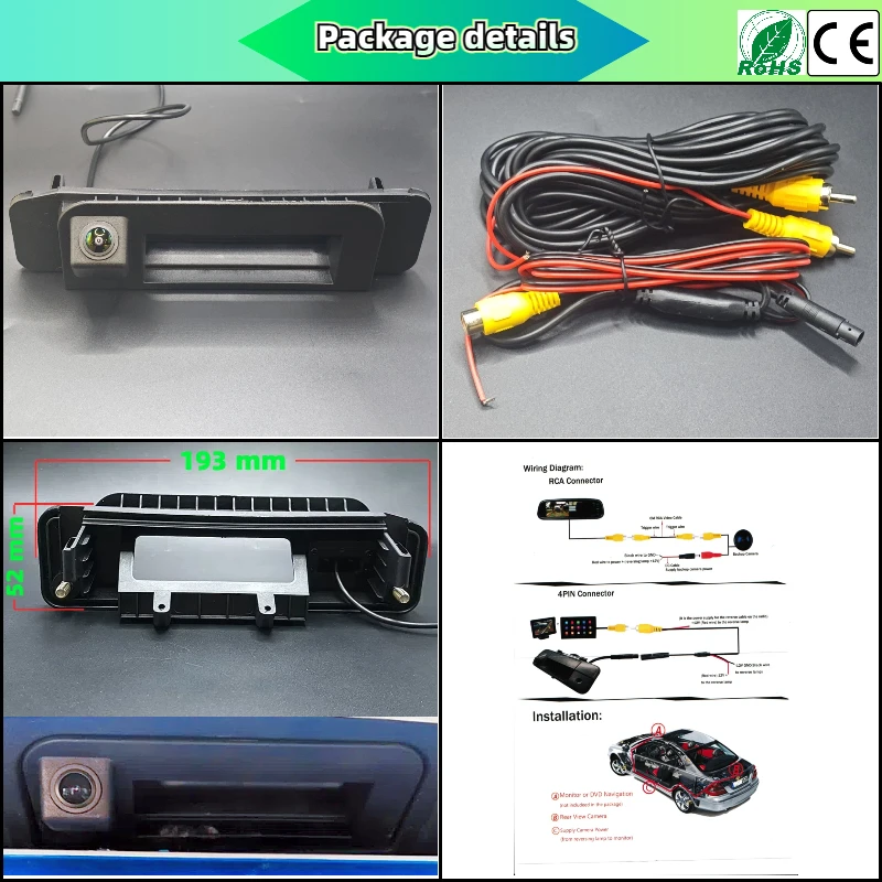 메르세데스 벤츠 Clase C W205 c180 c200 c220 c260 2015/2016 자동차 트렁크 핸들 카메라 백업 카메라 역방향 주차 카메라