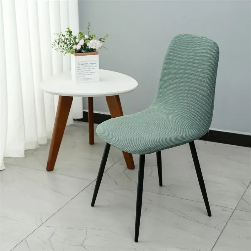 Thickened Elastic Shell Chair Cover Hotel Restaurant Armless Chair Cover Dining Room Solid Color Chair Cover Home Textile 4