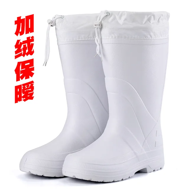 331 plus cashmere warm high boots men s 903 white EVA anti-slip labor cotton boots three-proof labor waterproof shoe rainboots