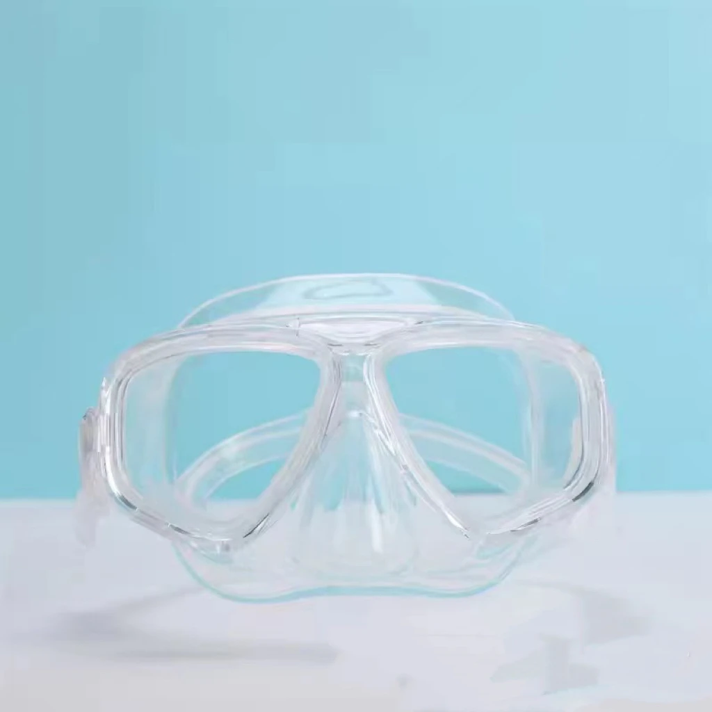 Snorkel Mask Swimming Goggles Scuba Diving Silicone Skirt Tempered Glass Len Wide View Training With Nose Cover Adjustable Strap