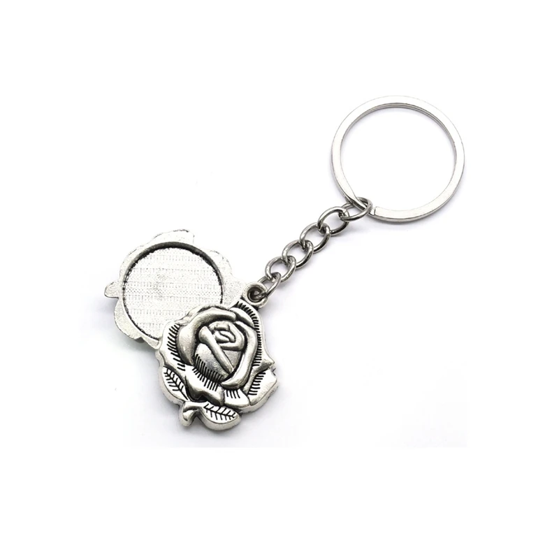 Vintage Metal Rose Virgin Pendant Key Chain For Men Women Christian Jewelry Gift