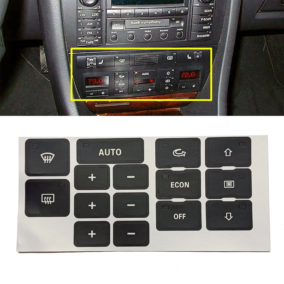 Kit D'autocollants De Réparation De Boutons Intérieurs De Tableau De Bord Central Pour La Restauration Du Système Radio Ac Et De La Climatisation Du Véhicule G 601099610490957
