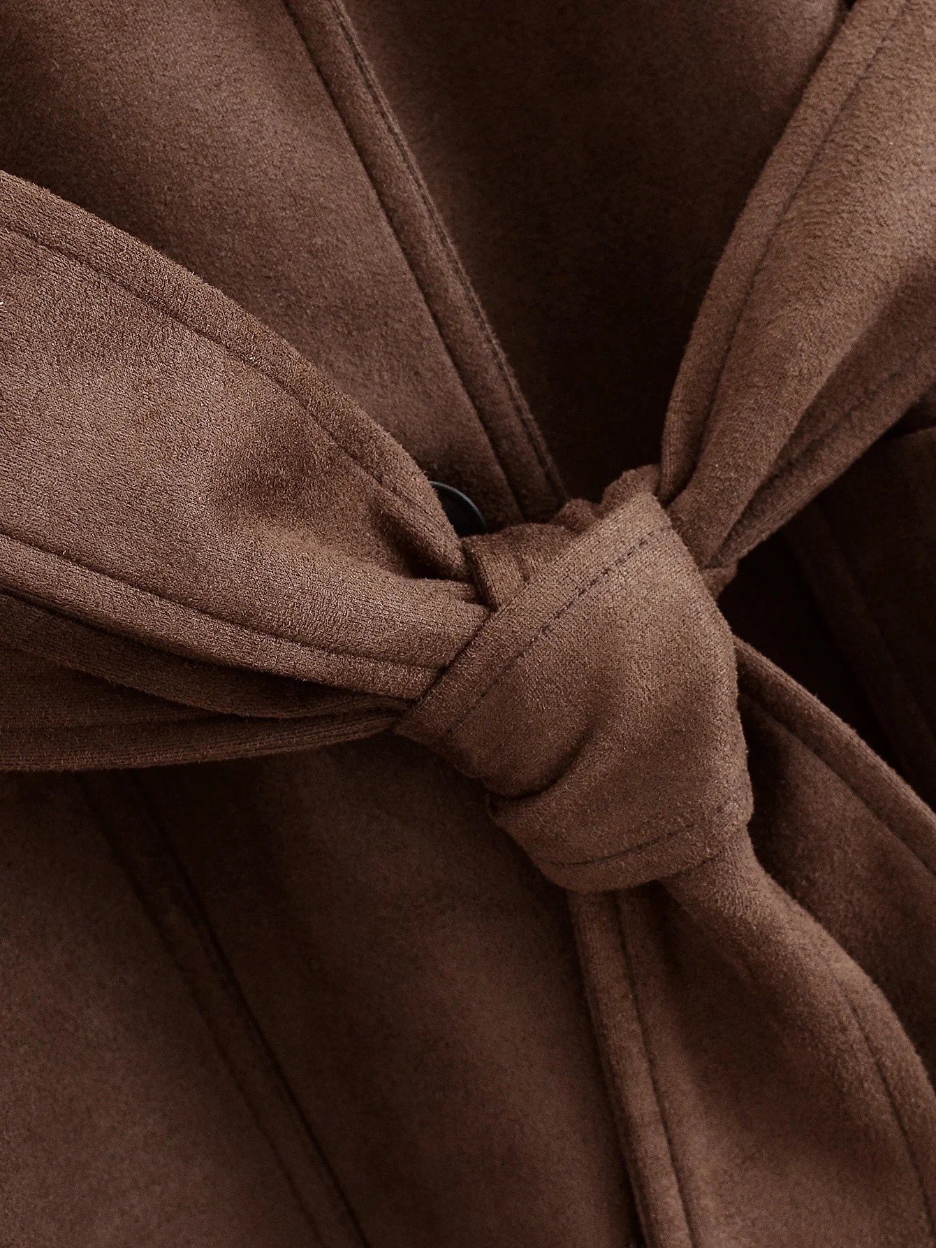 Women's Faux Suede Loose Windbreaker Jackets Solid With Belt Long Sleeve Trench Coat Female Fashion Chic Blazers Jackets Streetw