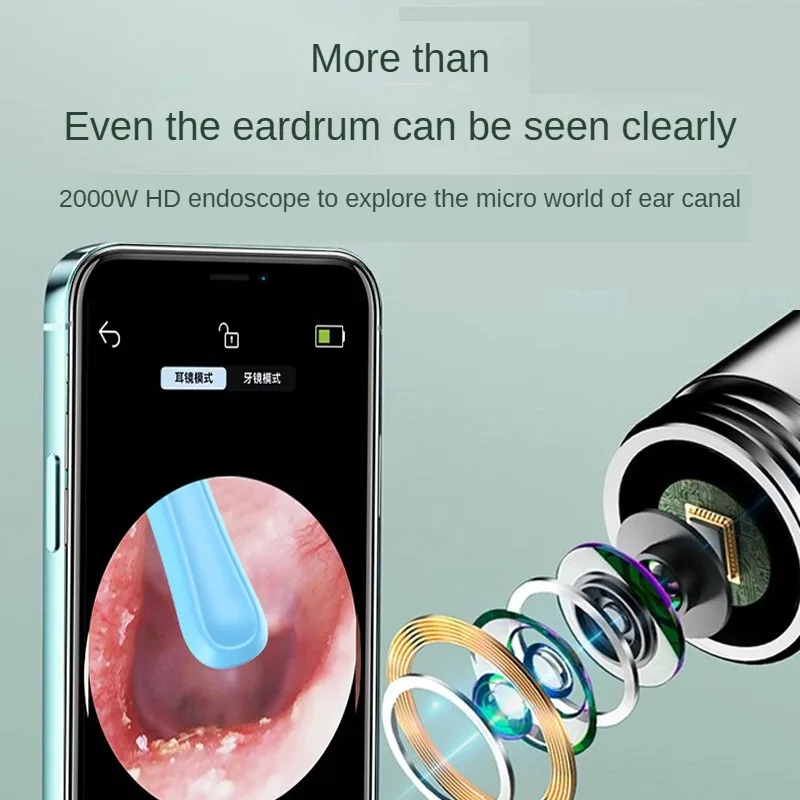 Wireless Visual Silicone Ear Spoon Endoscope Earpick Camera Otoscope Safe Ear Cleaner for Kids & Adults
