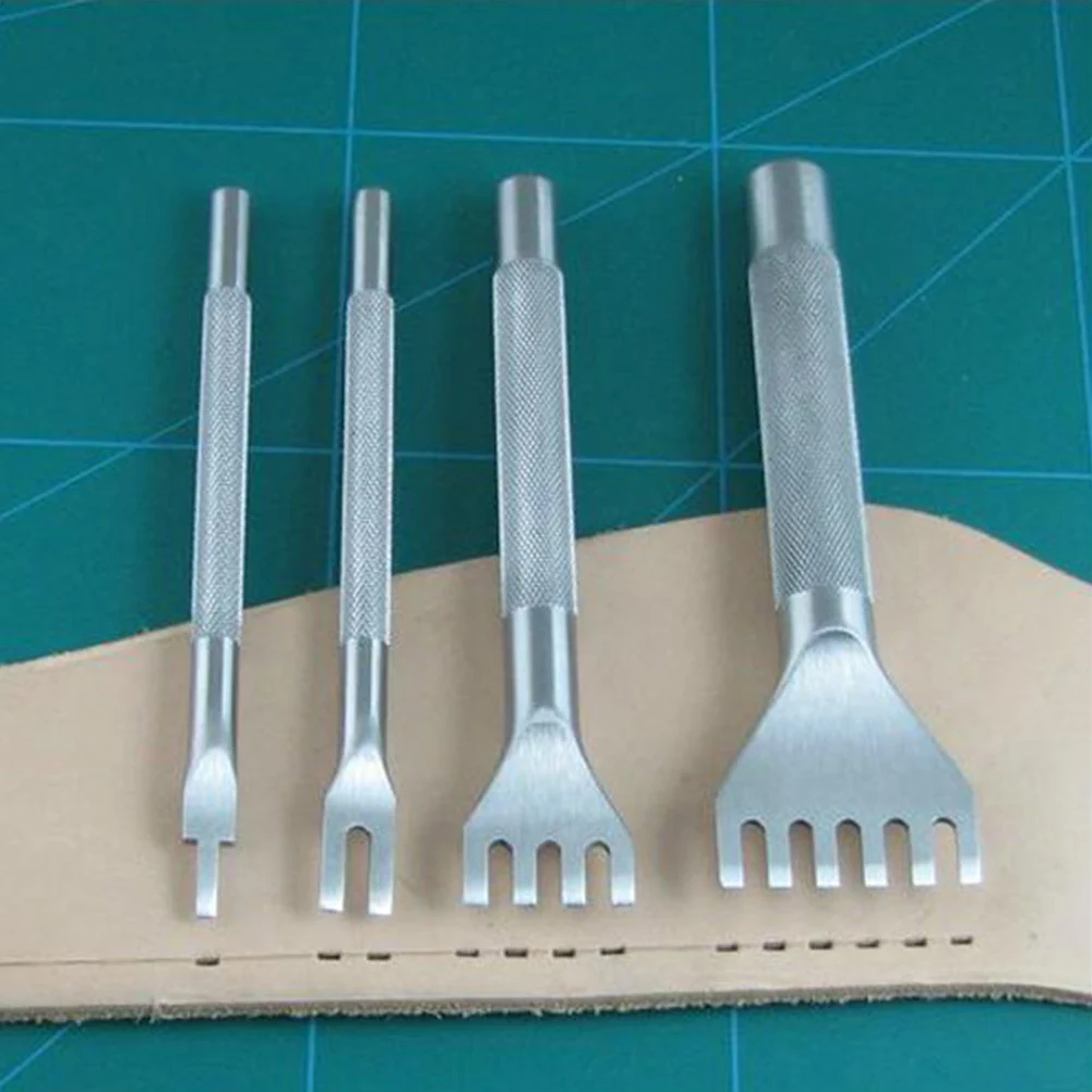 3/4/5mm Leather Hole Punch 1+2+4+6 Prong DIY Stitch Leather Craft Tool Set