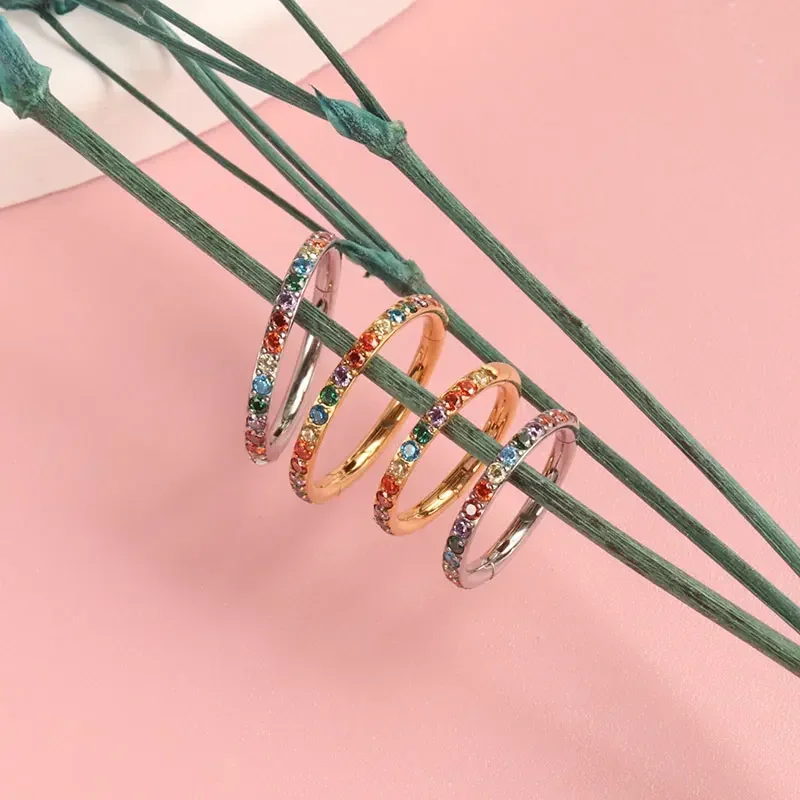 Titanio Punteggiato Incernierato Anello Segmento Setto Clicker Con Singola Fila