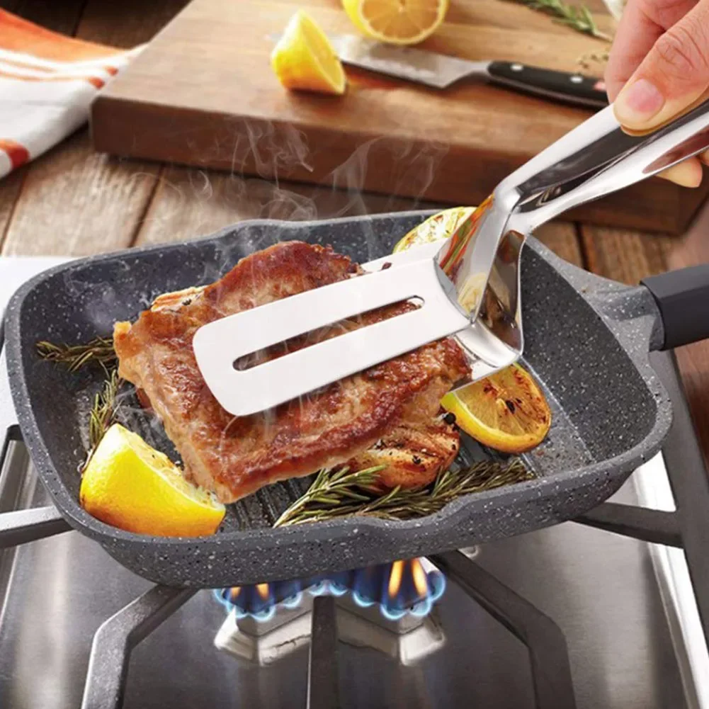 Kitchen Spatula Household Frying Shovel Pancake Fried Fish Shovel Pizza Steak Clip Barbecue Grilling Tong Kitchen Clamp Cooking Tool