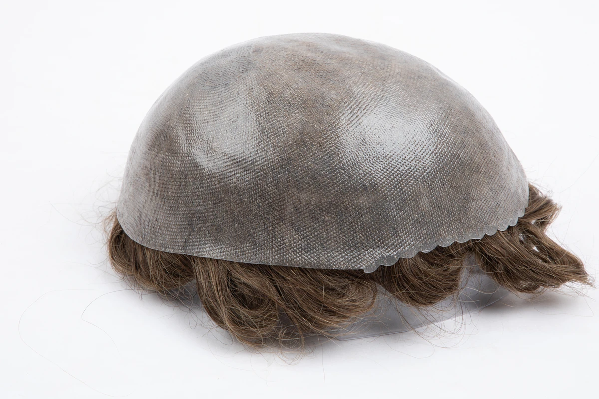 8inch Long Male Hair Prosthesis 0.08mm-0.1mm Injection Skin Toupee Wigs For Men Human Hair System Unit Capillary Prosthesis #240