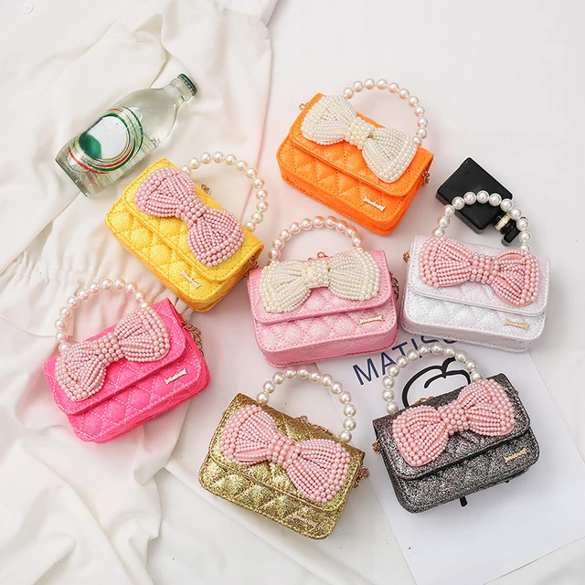 Mini Crossbody Bags for Girls Flower Pearl Handbag Fashion Portable Messenger  Kids Shoulder Bags Small Coin Purse Girls Bags - AliExpress