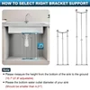 Punch-free Stainless Steel Wash Basin Support Bracket Height Adjustable C-shaped Mouth Fixed Support Frame for Kitchen Bathroom 2
