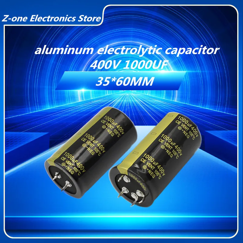 2-5pcs 400V1000UF 35X60mm High quality Aluminum Electrolytic Capacitor High Frequency Low Impedance 450V 1000UF 35X60MM 10v 16v 25v35v50v400v high frequency low aluminum electrolytic capacitors100uf220uf330uf 470uf680uf 1000uf 1500uf 2200uf 3300uf