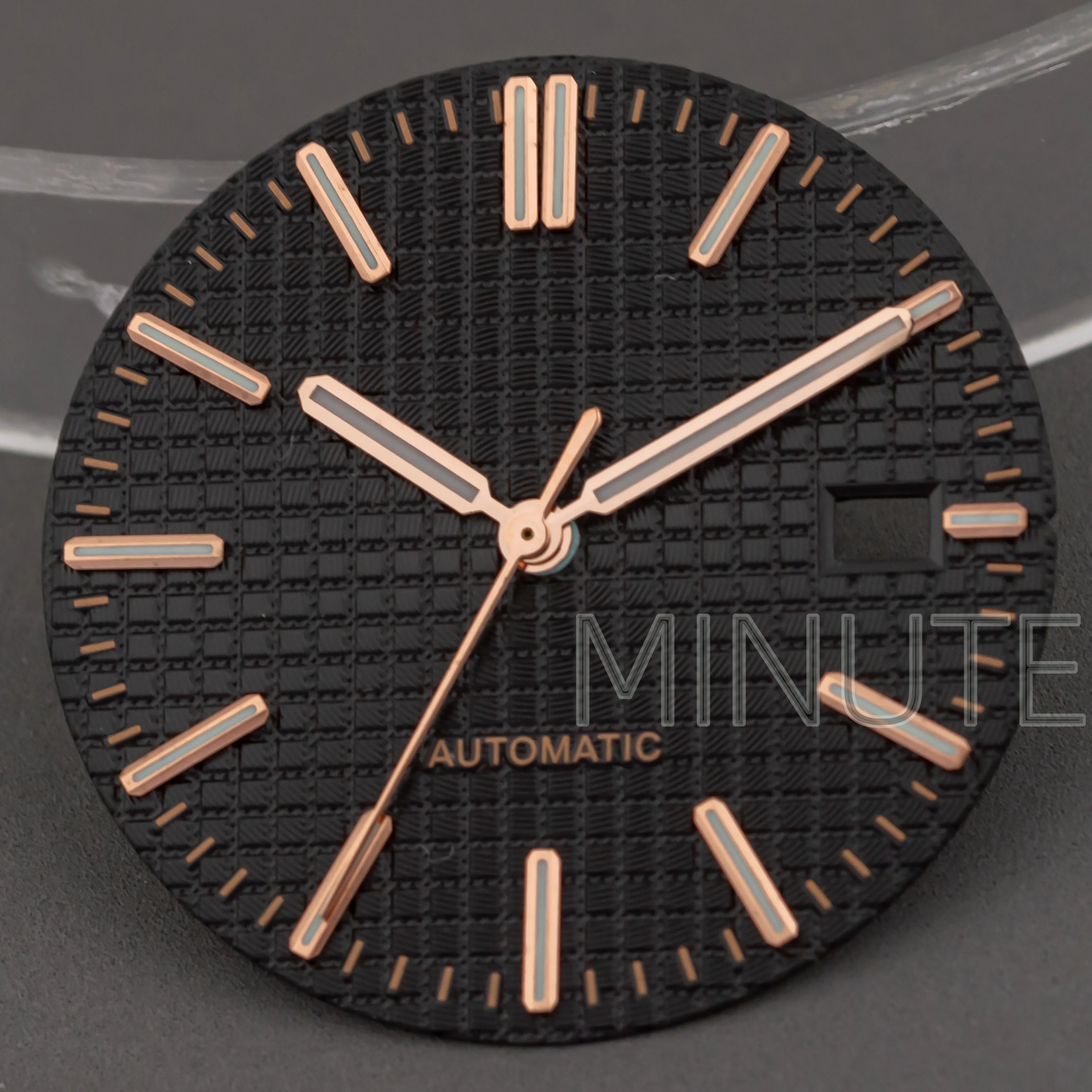 Green Luminous Watch Dial with Hands for Royal Oak Case – Black, Blue, Rose Gold Options