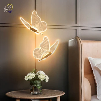 Lustre LED pendentif luminaire papillon lampes suspendues pour plafond cuisine chevet salon décor nordique suspension 1