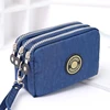 2024 New Coin Purse Women Small Wallet Washer Wrinkle Fabric Phone Purse Three Zippers Portable Make Up Bag Handbags 3