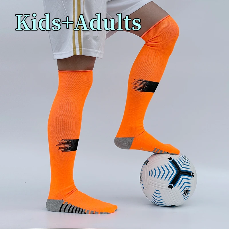 

Kids Adults Soccer Socks Cotton Men Non-Slip Breathable Knee High Towel Bottom Cycling Hiking Sport Training Long Football Socks