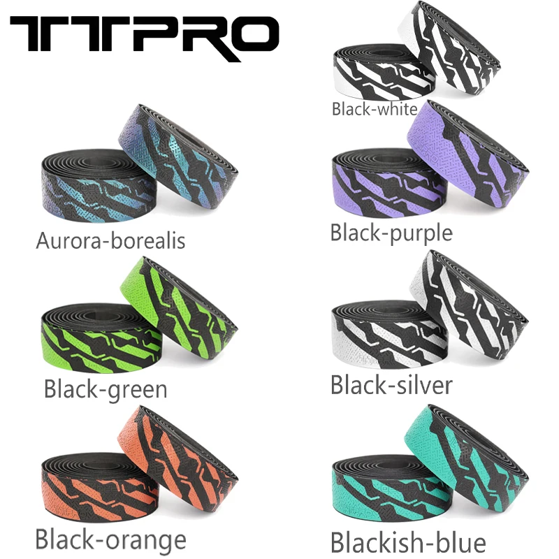 TTPRO Road Bike Tape Double Splicing Handle Tape EVA PU Soft Anti slip Shock Absorbent Wrapping Bicycle Riding Accessories