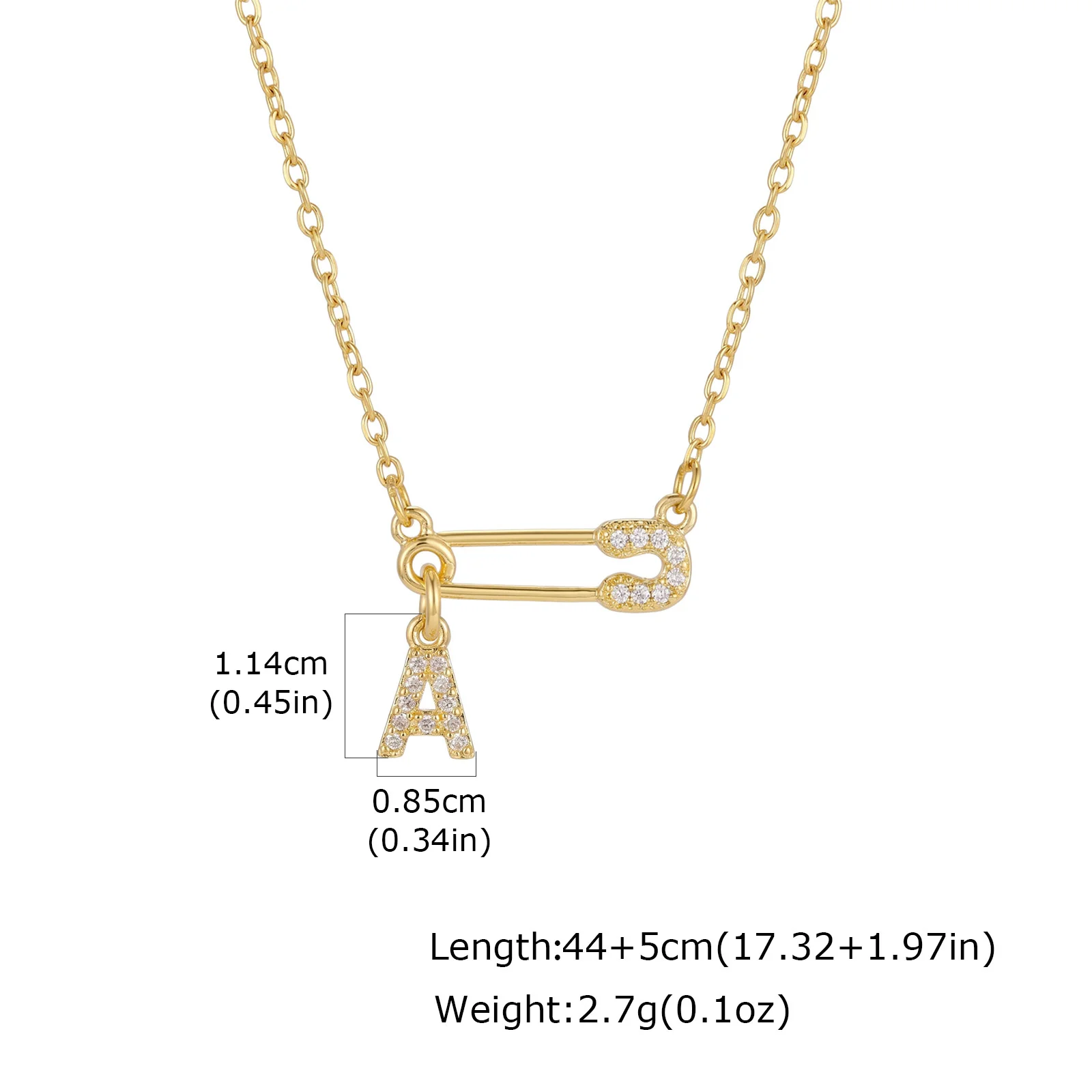 Initialen hanger met paperclip ketting voor dames_voghion.com