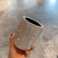 Luxury Sparkling Rhinestone Makeup Brush Storage Box Dressing Table Bathroom Sorting Box Pencil Box make up organizer Gift 2