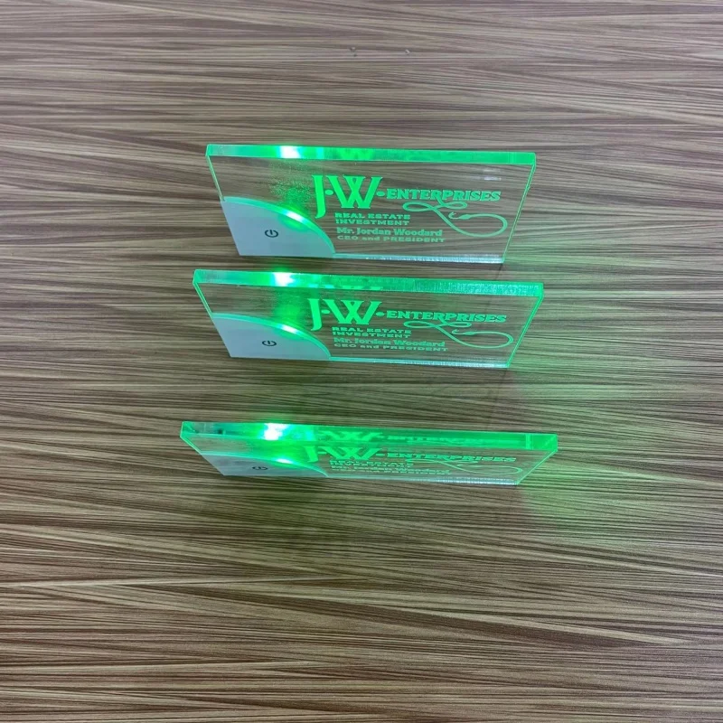 맞춤형 블랭크 LED 아크릴 카드, 레이저 조각용 조명 카드