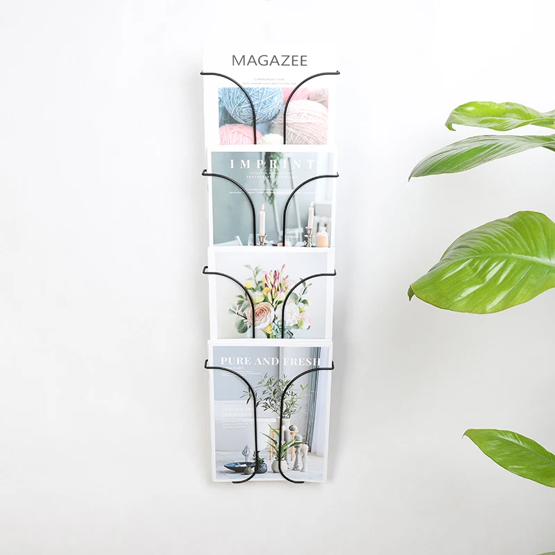 Wall Magazine Rack Floating Shelves Shelf Storage Table Metal Kitchen Office Bookcase Small Desk Furniture Bookshelf Large Book
