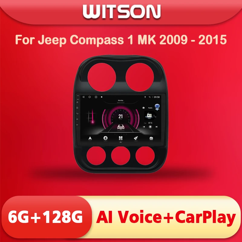 

Автомагнитола WITSON, 9 дюймов, Android 11, AI-голос, 1 Din, для JEEP COMPASS 2010, 2011, 2012, 2013-2016, автомобильная стерео-навигация