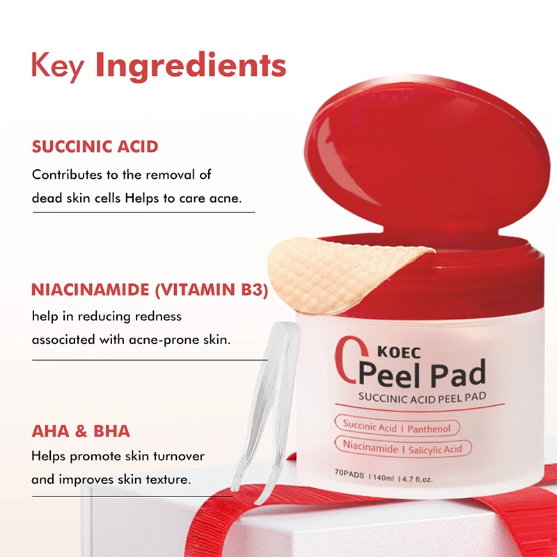 Amber Acne-removing Toner Cleansing Cotton Pads Acidic Panthenol Moisturizing Water Improves Acne Lightens Spots Facial Essence 6