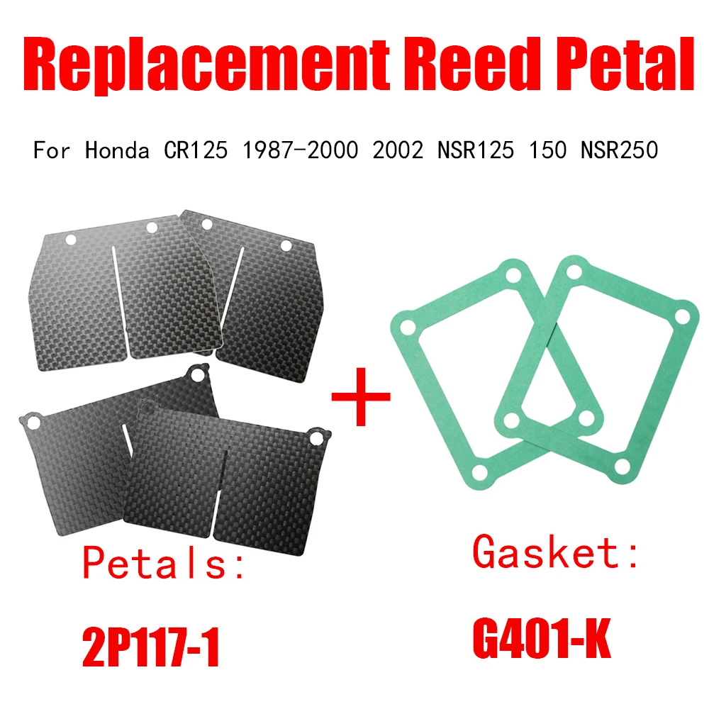 

V-Force V401 4pcs Replacement Reed Petals 2P117-1 and 2pcs gasket For Honda CR125 1987-2000 2002 NSR125 150 NSR250