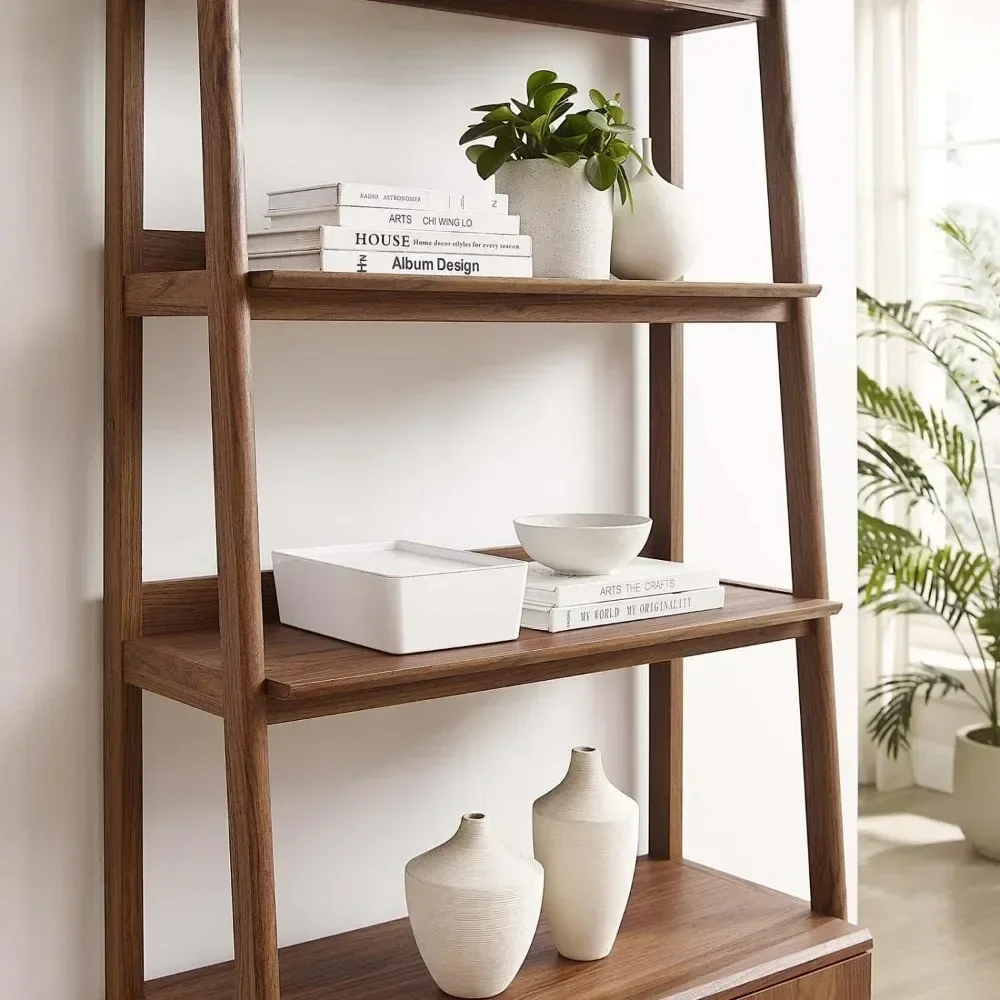 33" Bookshelf Display Case in Walnut  book shelf furniture  bookshelves  book storage 4