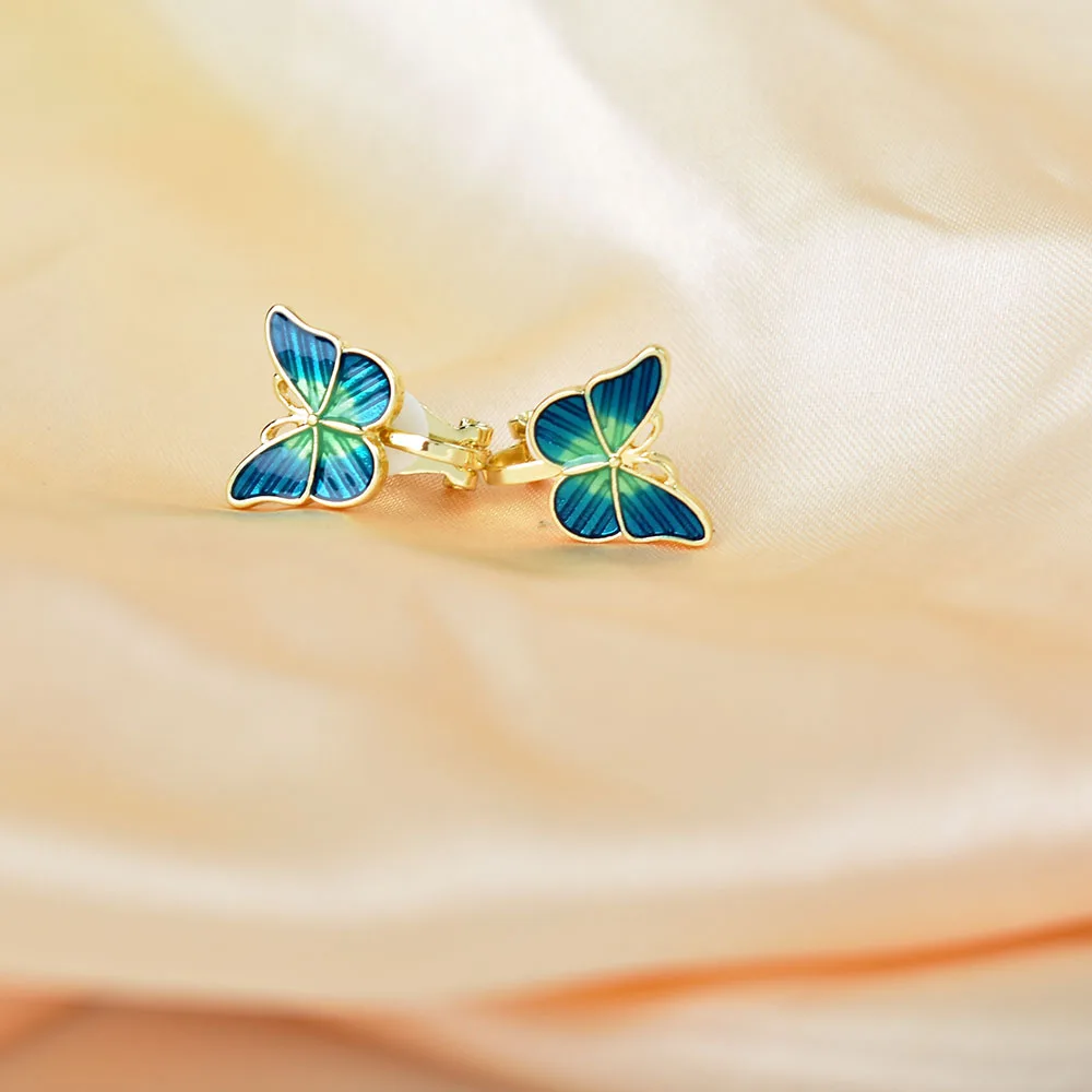 Resin Butterfly Ear Clip Earrings Ear Accessories For Women