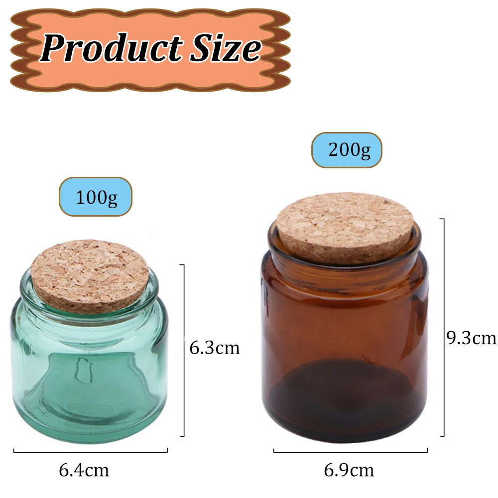8PCS Mini Glass Bottles With Cork Stoppers 100/200ml Transparent Jars for Wedding Favors Crafts Home Decorations Party Favor 2