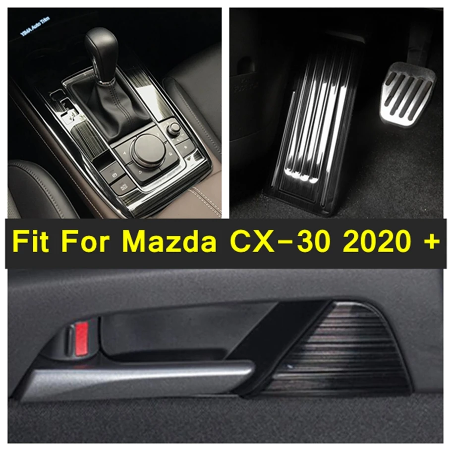 

Car Footrest Pedal / Door Handle Bowl / Gear Shift Box Frame Cover Trim Fit For Mazda CX-30 2020 - 2023 Interior Accessories