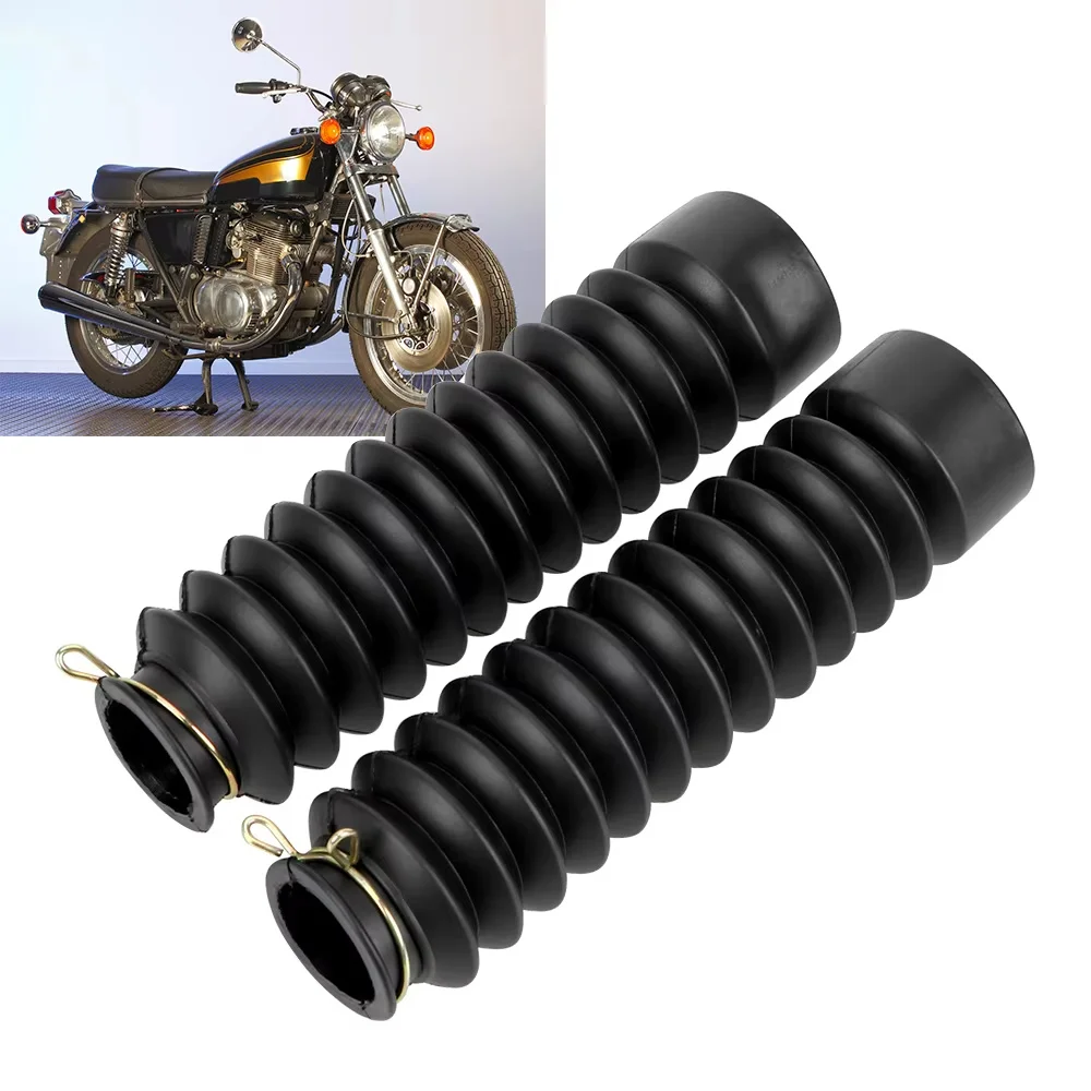 Motorcycle Protectors Motorcycle Dust Proof Sleeve Protector Damping Rubber 2Pcs Front Fork Shock Absorber Dust Cover Gaiters Gators Boots Universal