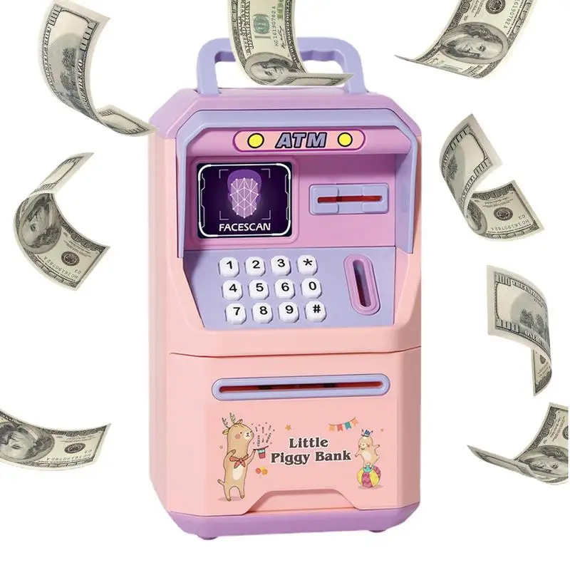 

New ATM Money Bank Kid Banks Cash Coin Can Intelligent Coin Bank Toy For Kids With Simulated Face Recognition Password Safe