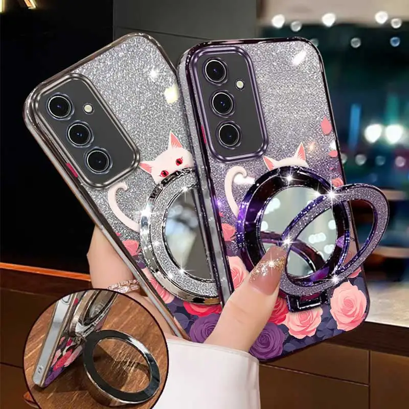Elegant Pink Rose Phone Case Set with Lanyard and Stand (3-Piece Collection)