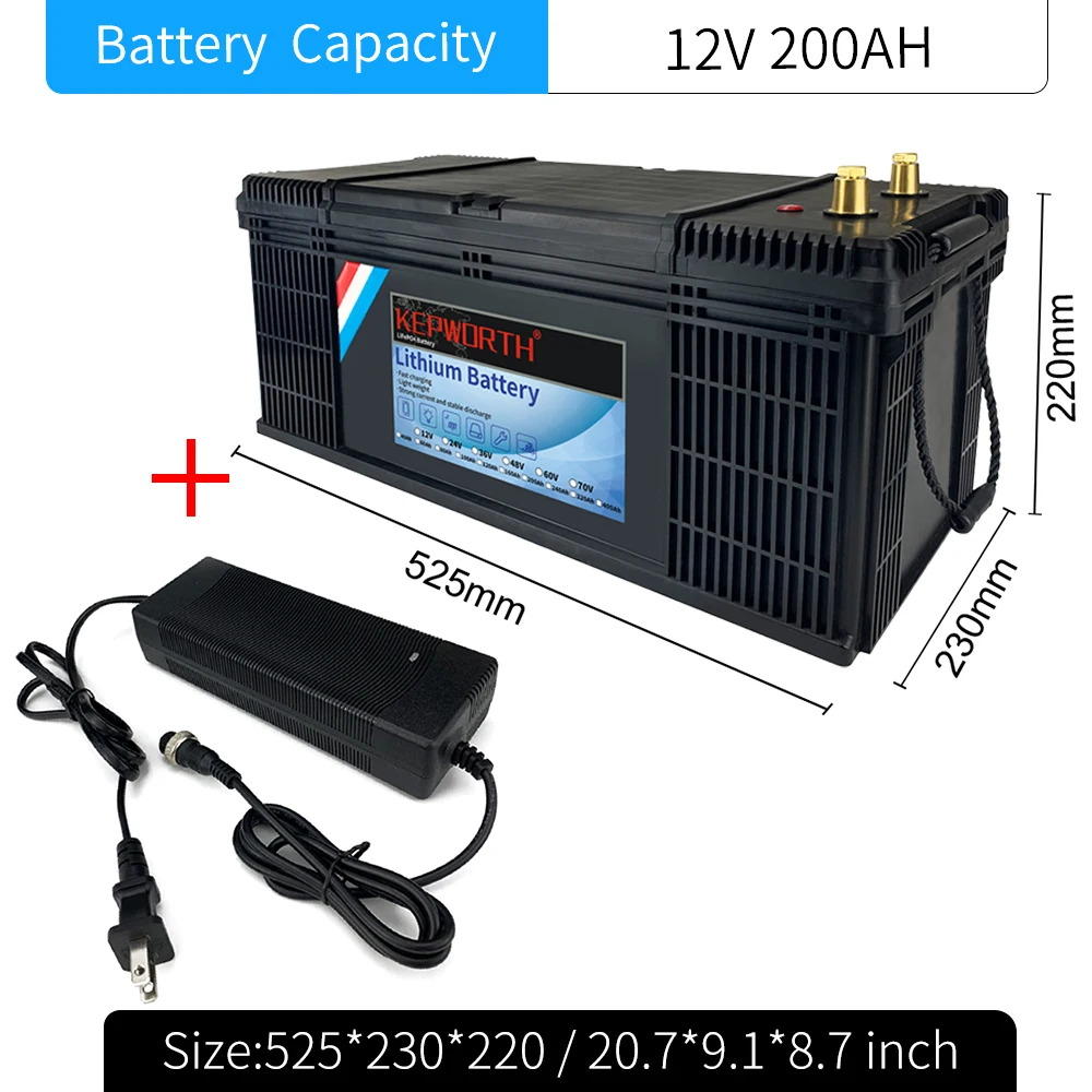 Hot Selling EU Stock 12V 200Ah 2560WH LiFePO4 Battery Deep Cycle Built-in  Series BMS, Perfect for RV Solar Camping Backup Power AliExpress