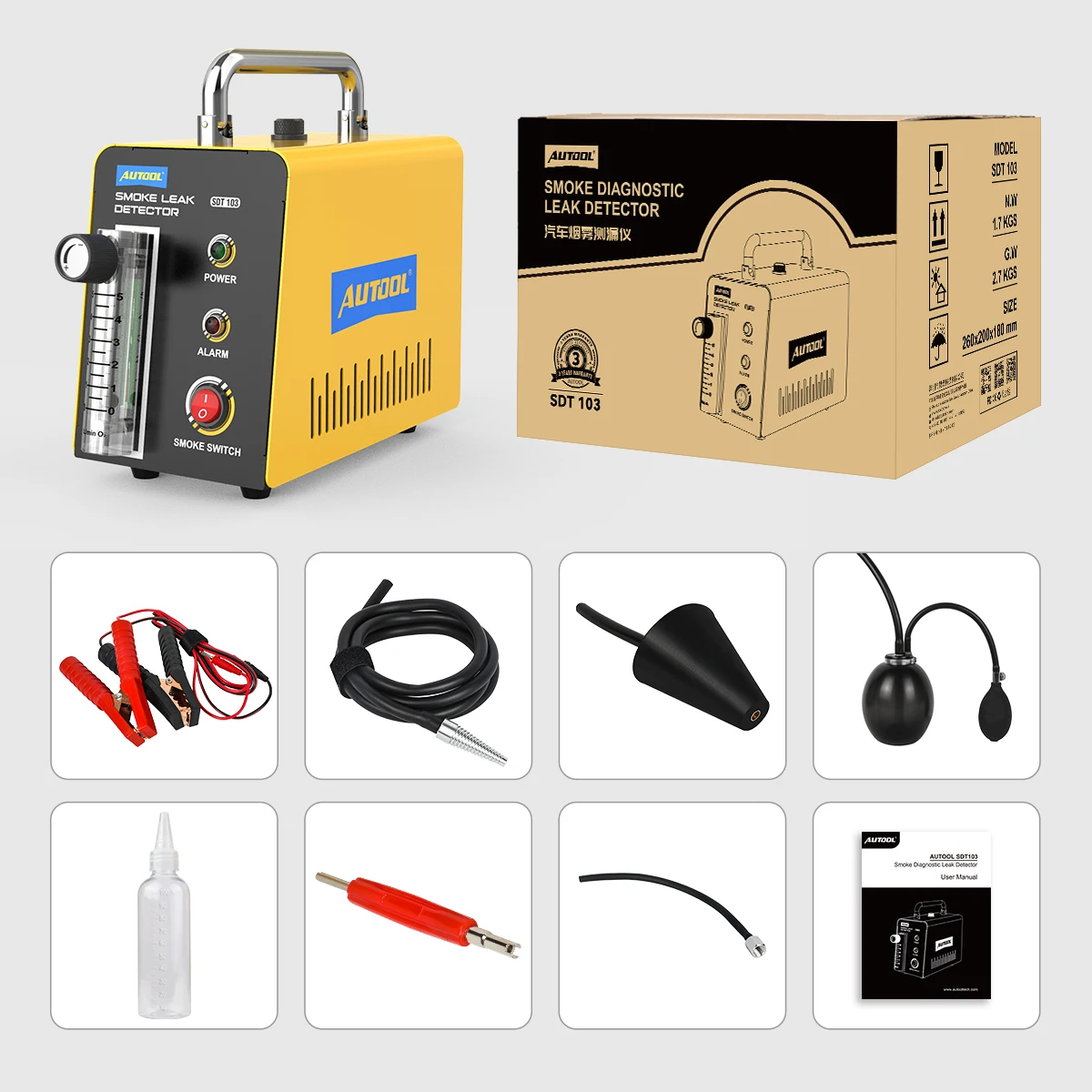 AUTOOL SDT103 Automotive Smoke Machine Leak Detector for EVAP System