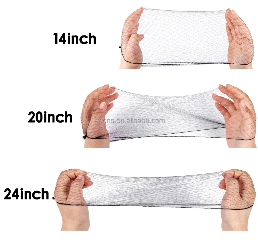 도매용 검정 나일론 헤어넷, 가발 포장용, 투명 헤어넷, 일회용 대형 메쉬 나일론 헤어넷